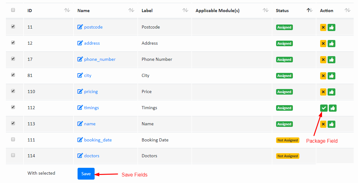 Assign Fields to a Booking Form