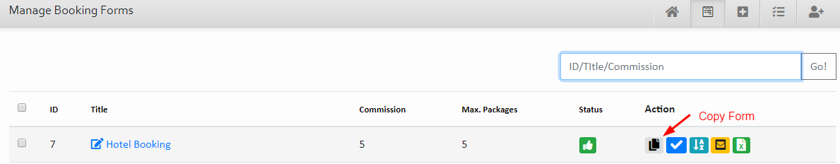 Copy Booking Form