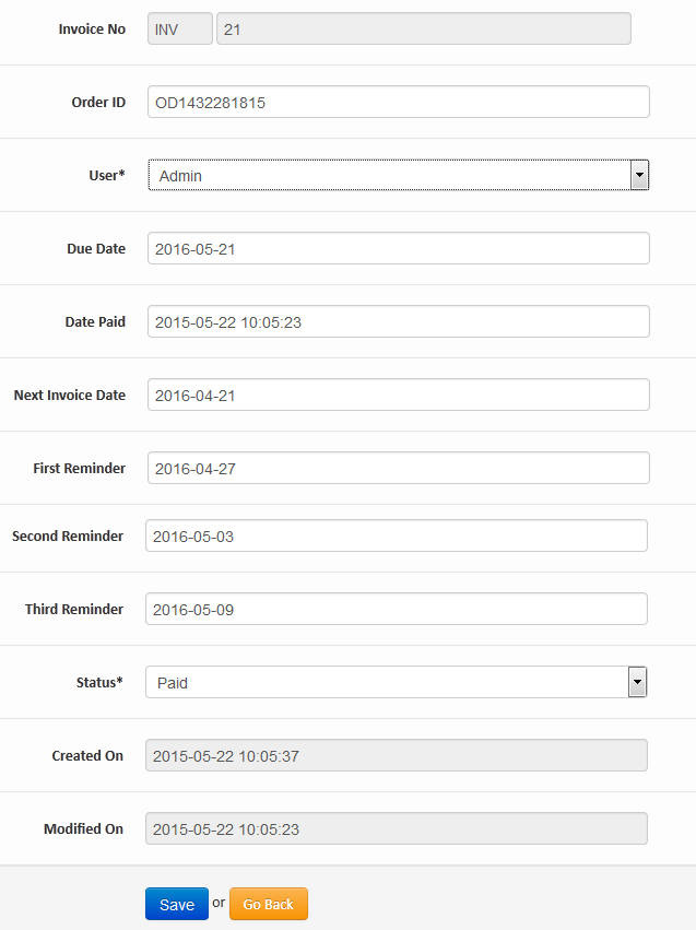 Invoices Form