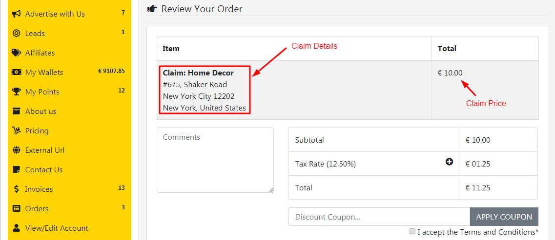 Claim Checkout