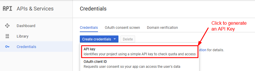 Generate API Key