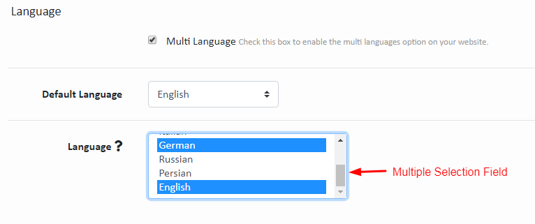 Mult Language Settings